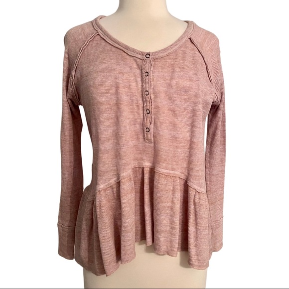 Free People Tops - We the Free Pink Heathered Top Sz P+S